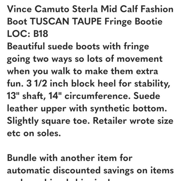 Vince Camuto Sterla Tall Suede Fringed Boots Size 10 - Picture 4 of 13